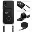 OPPO A58 4G Global Organ Card Bag Ring Holder Phone Case - Black - 6
