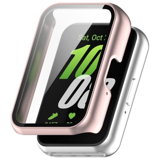 Samsung Galaxy Fit 3 SM-R390 PC + Tempered Glass Film Integrated Watch Protective Case (Pink) - 1