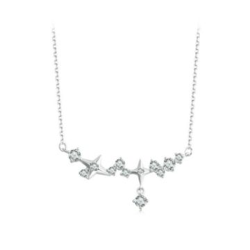 Picture of S925 Sterling Silver Platinum Plated Galaxy Clavicle Chain (BSN382)