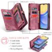 Samsung Galaxy A15 5G CaseMe 008 Zipper Wallet Leather Phone Case (Red) - 6