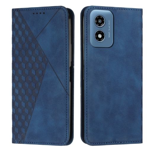 Motorola Moto G04/G24 Blue Leather Phone Case - 1
