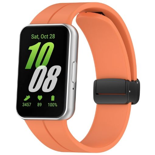 Samsung Galaxy Fit 3 SM-R390 Silicone Watch Band - Orange - 1