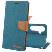 Samsung Galaxy S24 5G Green Fabric Texture Flip Leather Phone Case - 1