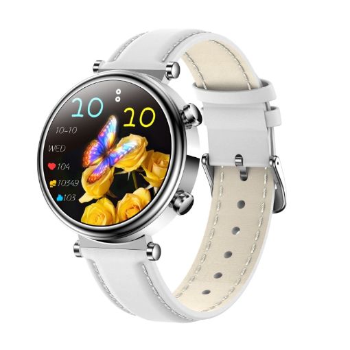 T86 Woman Health Smart Watch 1.27" - BT Call/Heart Rate/Blood Pressure - Silver White - 1