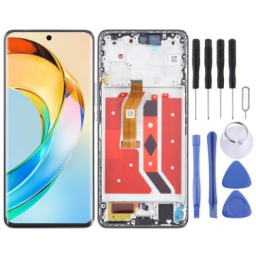 For Honor X9b LCD Screen Digitizer Full Assembly with Frame (Black) - 1