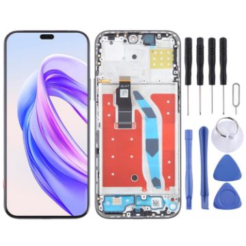 For Honor X50i+ LCD Screen Digitizer Full Assembly with Frame - Black - 1