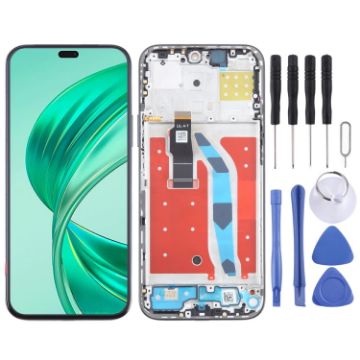 For Honor X8b LCD Screen Digitizer Full Assembly with Frame - Black - 1