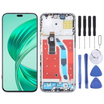 For Honor X8b LCD Screen Digitizer Full Assembly with Frame Silver - 1