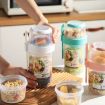 Salad Meal Shaker Cup Portable Fruit and Vegetable Container Large Pink - 2