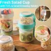 Salad Meal Shaker Cup Portable Fruit and Vegetable Container Large Pink - 3