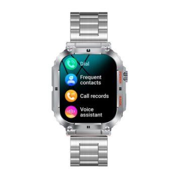 Picture of K57 Pro 1.96 Inch Bluetooth Call Music Weather Display Waterproof Smart Watch, Color: Silver Three-beads