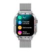 K57 Pro 1.96" Bluetooth Smart Watch, Silver Steel - Waterproof & Weather Display - 1