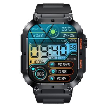 K57 Pro 1.96 Inch Bluetooth Smart Watch, Black - 1