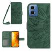 Motorola Moto G34 5G Green Leather Phone Case with Lanyard - 1