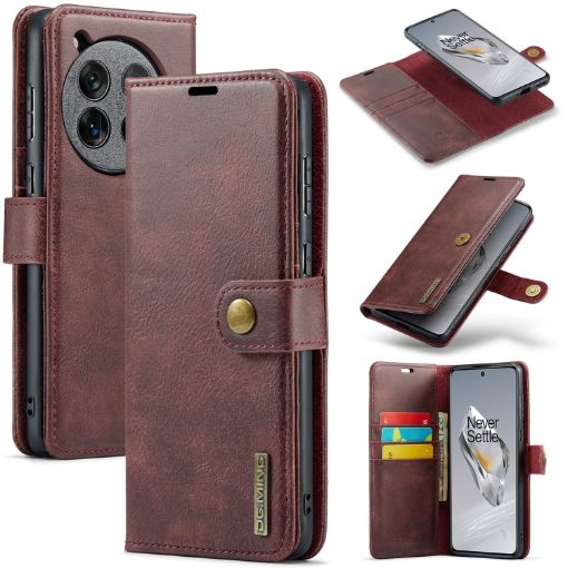 OnePlus 12 DG.MING Crazy Horse Texture Leather Case (Red) - 1