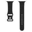 Apple Watch SE 2022 44mm Rose Embossed Silicone Watch Band - Black - 2