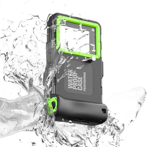 Diving Shell Gen2 Upgrade IP68 Waterproof Phone Case - Black Green - 1