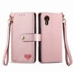 Samsung Galaxy Xcover 7 Pink Leather Phone Case with Zipper Lanyard - 2