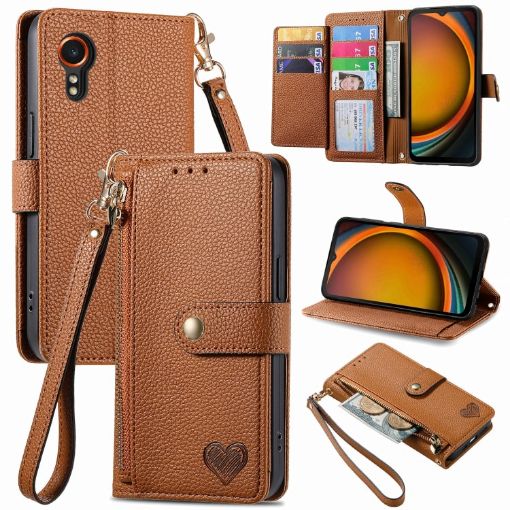 Samsung Galaxy Xcover 7 Leather Phone Case - Brown - 1