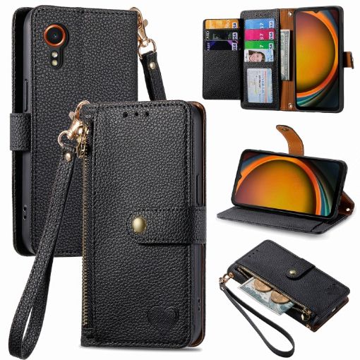 Samsung Galaxy Xcover 7 Leather Phone Case - Black - 1