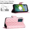 Motorola Moto E13 Rhombic Texture Flip Leather Phone Case - Pink - 6