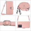 Motorola Moto G 5G 2023 Rhombic Texture Flip Leather Phone Case - Coral Pink - 5