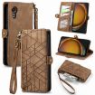 Samsung Galaxy Xcover 7 Geometric Zipper Wallet Leather Phone Case - 1