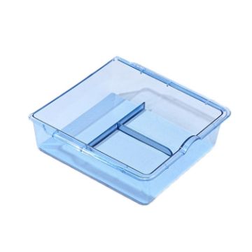 2023.9 Tesla Model3 Blue Armrest Box - Silicone Double-Layer Storage - 1
