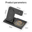 Black A80 3 in 1 15W Folding Wireless Charger - Fast Charging - 2