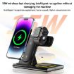Black A80 3 in 1 15W Folding Wireless Charger - Fast Charging - 4