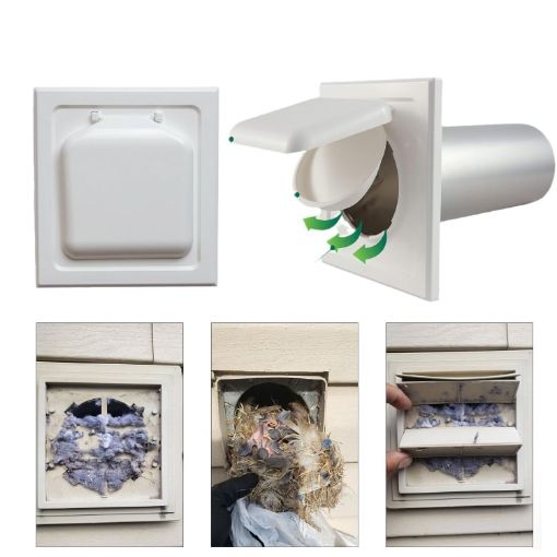 Dual Door Dryer Vent Cover No-Pest Exhaust Cover - 1