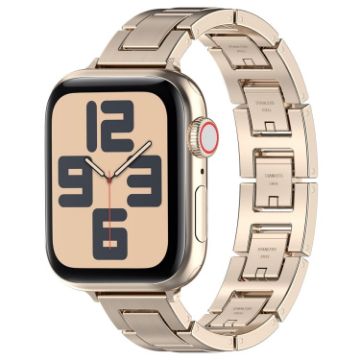 Apple Watch SE 2023 40mm H Slim Stainless Steel Watch Band - Starlight - 1