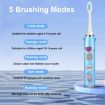 Blue Cartoon Children Electric Toothbrush with 3 Heads - USB Charging - 6