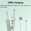 Cartoon Children Electric Toothbrush, Pink, 6 Heads - USB Charging - 8