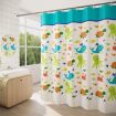 Picture of 100x200cm Thickened Polyester Fabric Printed Shower Curtain Cute Cartoon Waterproof Curtain With Hooks