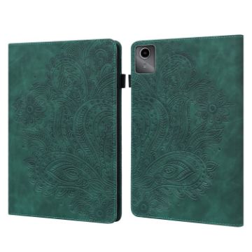 Green Peacock Embossed Leather Case for Lenovo Tab M11/Xiaoxin Pad 11 - 1