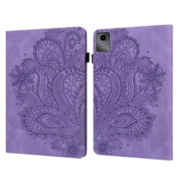 Peacock Embossed Leather Tablet Case for Lenovo Tab M11/Xiaoxin Pad 11 - Purple - 1