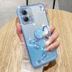 Motorola Moto G53 5G Blue Glitter Flower Ring Phone Case - 2