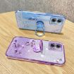 Motorola Moto G53 5G Blue Glitter Flower Ring Phone Case - 6