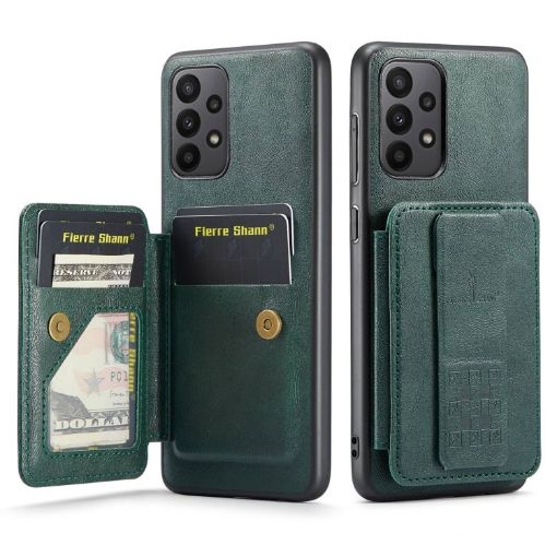 Samsung Galaxy A23 5G Leather Card Holder Phone Case (Green) - 1