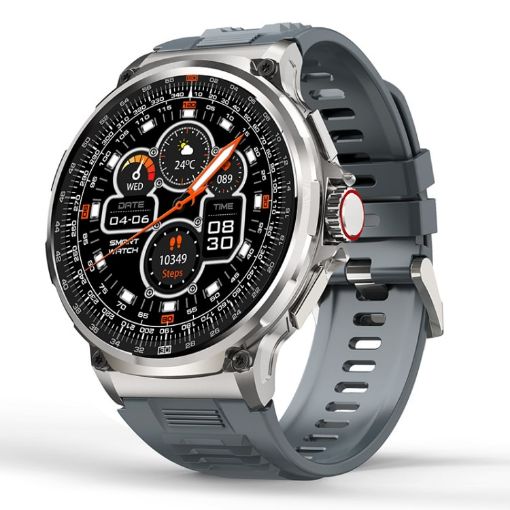 V69 1.85" Color Screen Smart Watch - Bluetooth Call/Heart Rate/Blood Pressure/Oxygen - Silver - 1
