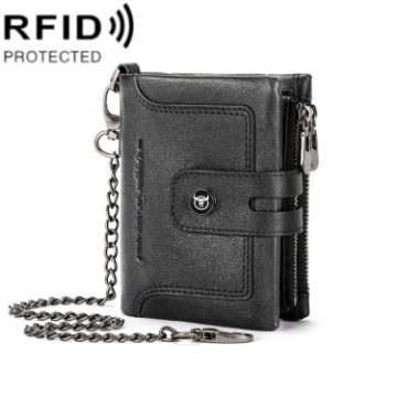 BULL CAPTAIN 088 RFID Anti-Theft Vertical Wallet (Black) - 1