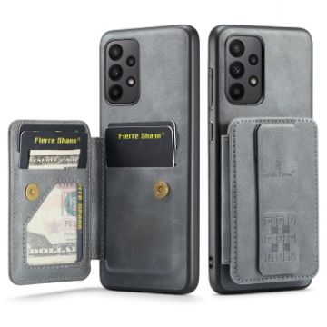 Samsung Galaxy A52 Leather Card Holder Phone Case - Grey - 1
