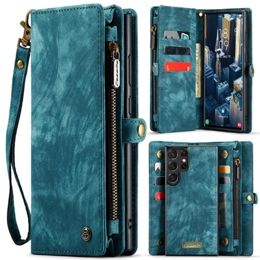 Samsung Galaxy S24 Ultra 5G CaseMe 008 Leather Phone Case Blue - 1