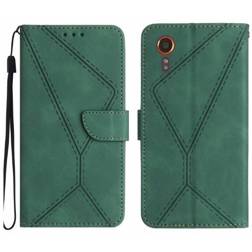 Samsung Galaxy Xcover 7 5G Green Leather Phone Case - 1