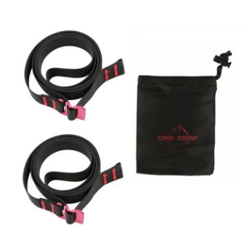 COOL CAMP CF-712 2pcs/Pack Outdoor Camping Tie Down Straps - Black - 1