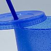 Small Summer Glitter Water Cup with Straw - Light Blue - 4