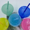 Small Summer Glitter Water Cup with Straw - Light Blue - 5