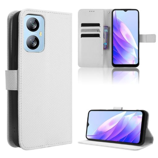 White Diamond Texture Leather Phone Case for Blackview A52/A52 Pro - 1