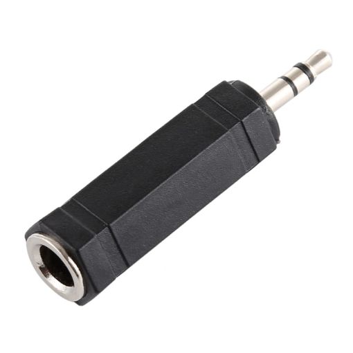 3.5mm to 6.35mm Stereo Jack Adaptor - Black - 1